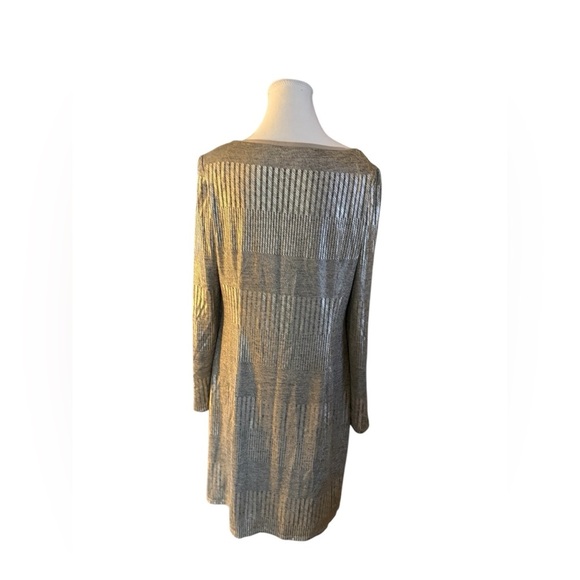 JESSICA HOWARD Gold Metallic Long Sleeve Dress Size 14 - Picture 4 of 9